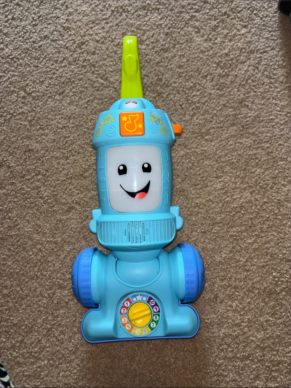 Fisher-Price Light Blue and Lime Interactive Learning Vacuum Toy